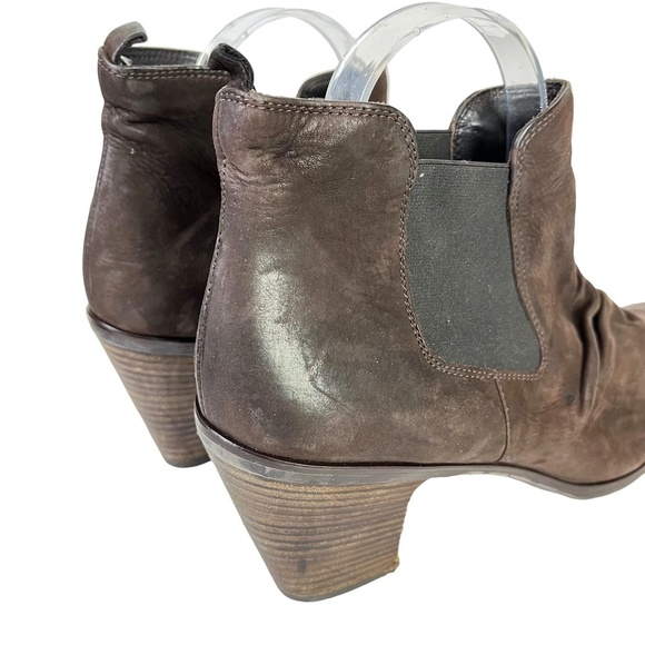 PAUL GREEN Genuine Leather Chunky High Heels Ankle Booties Boots Stretch sz 9.5 - Picture 5 of 16